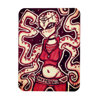 Íman Magneta Red and Black No Peace Alienígena