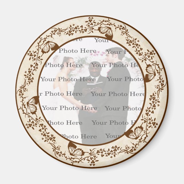 Íman Magneta redonda borboleta elegante (Frente)