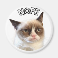 Magneta redonda de Cat Grumpy original "NOPE"