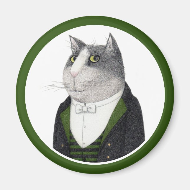 Íman Magneta redonda de FOOTMAN CAT (Frente)