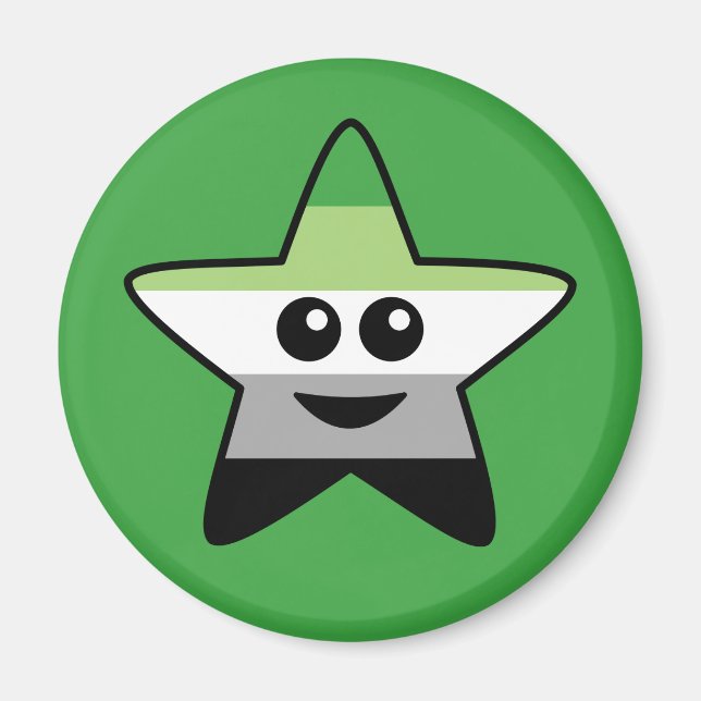 Íman Magneta Redonda Estrela Aromântica (Frente)