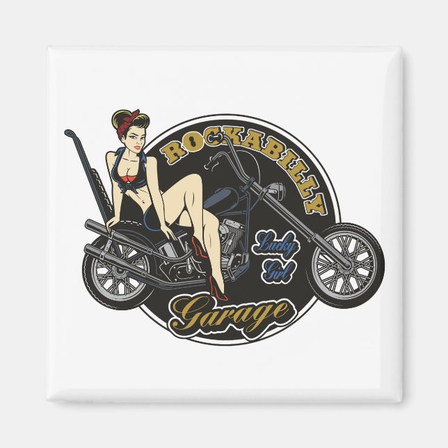 Íman Magneta Rockabilly Pinup Girl (Frente)