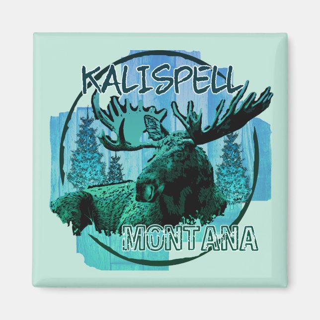 Íman Magneta rustical de Kalispell Montana (Frente)