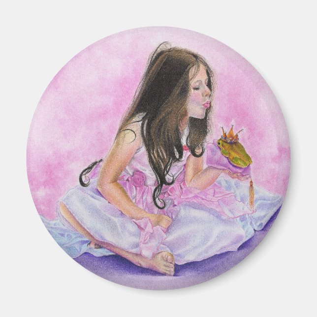 Íman Magneta Sapo de beijo da Princesa (Frente)