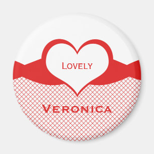 Íman Magneta Sassy Heart Fishnet, Vermelho