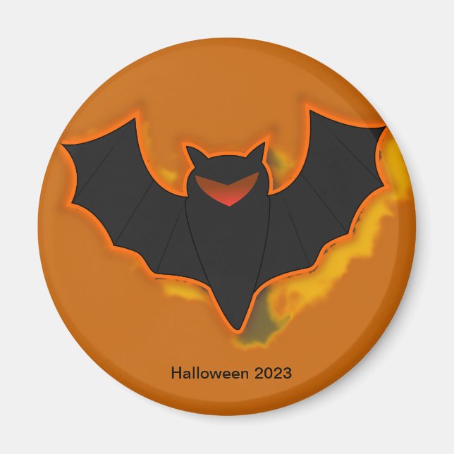 Íman Magneta Spooky Bat Halloween | Tema Laranja (Frente)