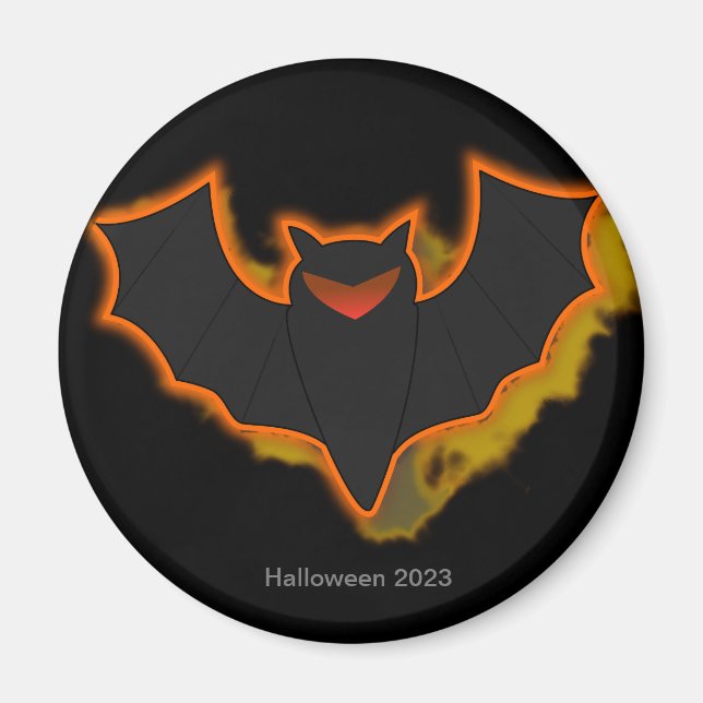 Íman Magneta Spooky Bat Halloween | Tema Preto (Frente)