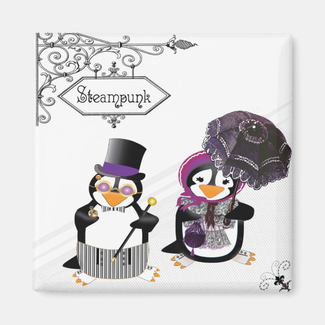 Íman Magneta Steampunk Penguins (Frente)