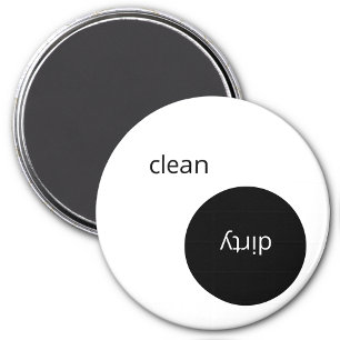 Íman Magneta suja e limpa para-louça preta e branca