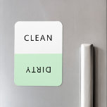 Íman Magneta suja moderna e minimalista da máquina de l<br><div class="desc">Lava-louça verde pastel moderna e minimalista,  limpa ou imã suja para indicar pratos na cozinha doméstica.</div>