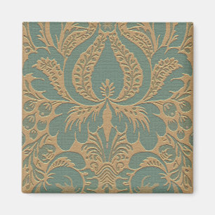 Íman Magneta Teal Beige Damask