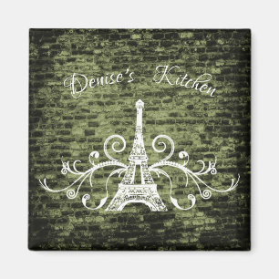 Íman Magneta verde Eiffel Tower Grunge