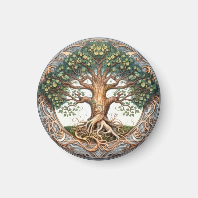 Íman Magneta verde pagã da vida (Frente)