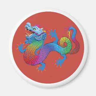 Íman Magneta vermelha com dragão colorido