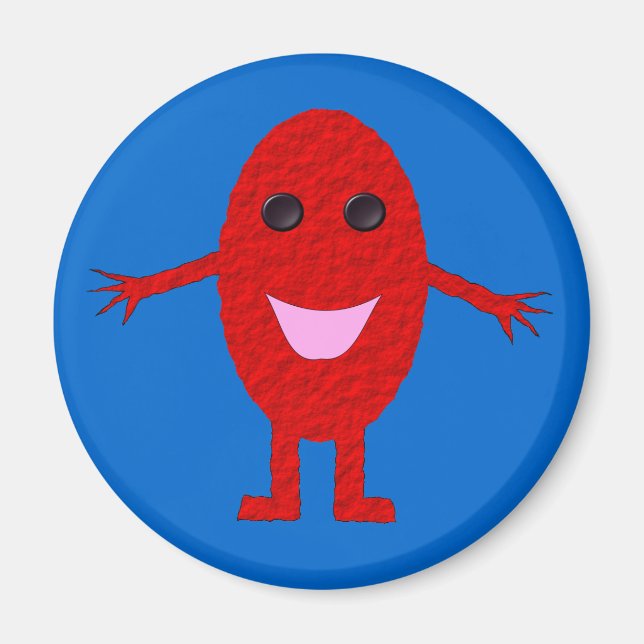 Íman Magneta Vermelha Feliz (Frente)