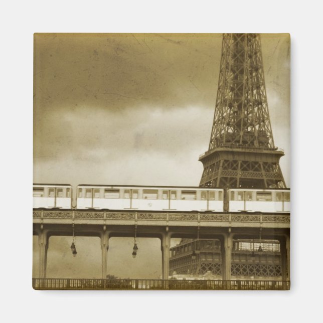 Íman Magneta Vintage em Torre Eiffel (Frente)