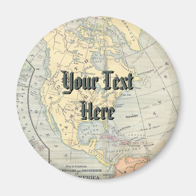 Íman Magneta Vintage Map (Frente)