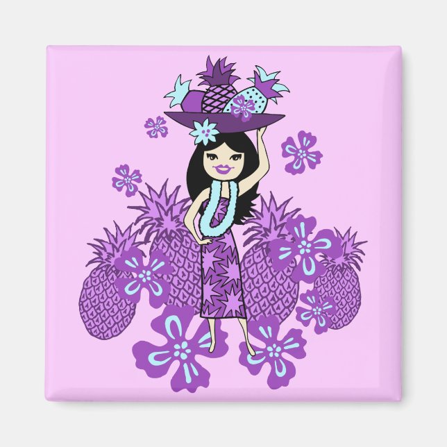 Íman Magnetas tropicais do abacaxi Luau (Frente)