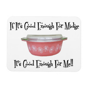 Íman Magnete de Midge Rosa Pyrex, Retro MCM