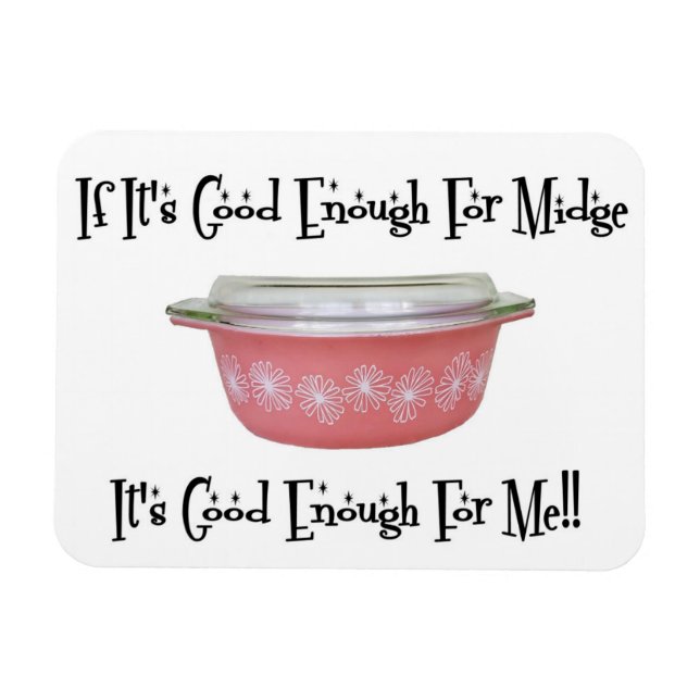 Íman Magnete de Midge Rosa Pyrex, Retro MCM (Horizontal)