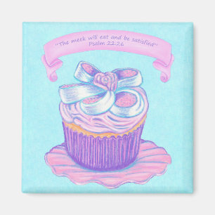 Íman Magnete de script de Cupcake rosa