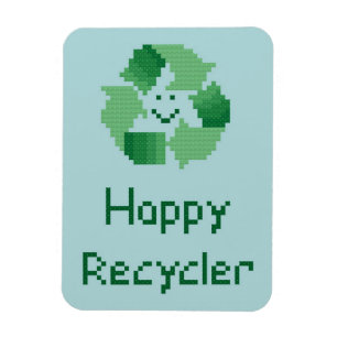 Íman Magnete flexível de reciclagem feliz