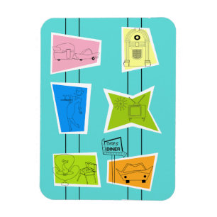 Íman Magnete Flexível Kitsch Retro-Atômico