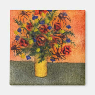 Íman Magnete Floral "Vaso Amarelo"