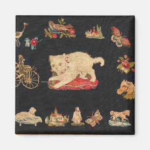 Íman Magnete Gato do Gato do Needlepoint