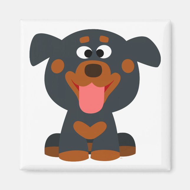 Íman Magneter de Rottweiler de Bebê de Cartoon Bonito (Frente)