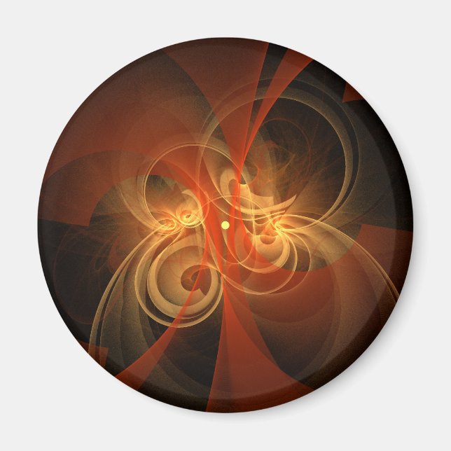 Íman Magnética de Abstrato de Arte Arredondada da Manhã (Frente)