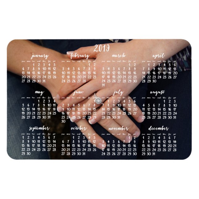 Íman Magnética de Fotografia Calendário 2019 4x6 (Horizontal)