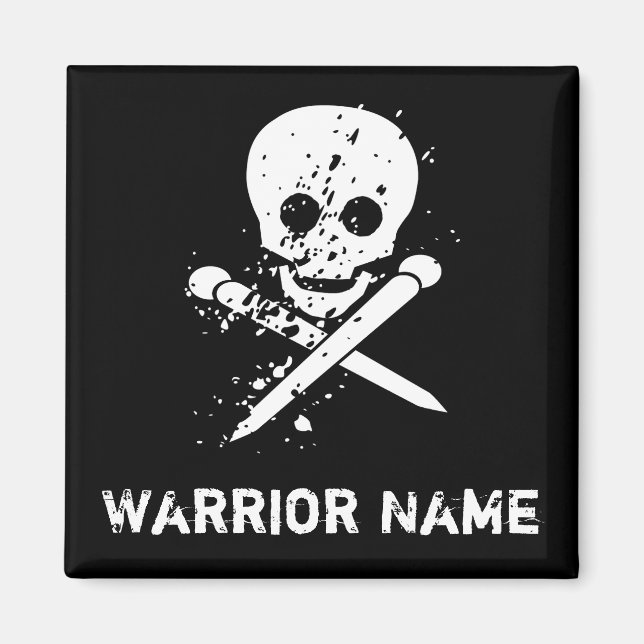 Íman Magnético de Crânio Preto Personalizado HA (Frente)