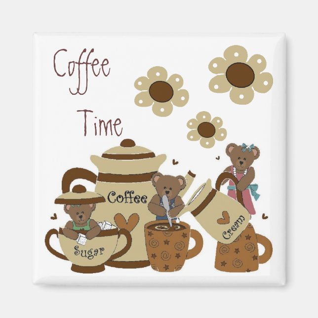 Íman Magnético de Hora do Café (Frente)