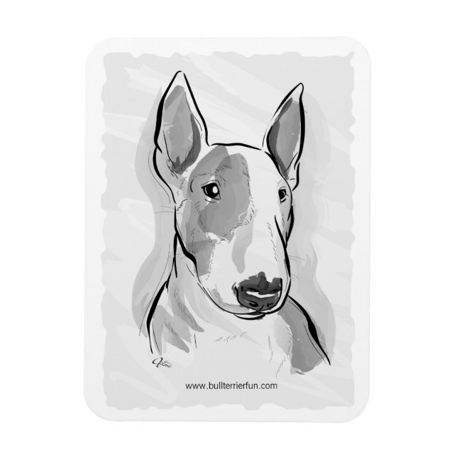 Íman Magnético de pintura a aquarela Bull Terrier (Vertical)