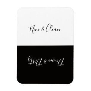 Íman Magnético lava-louças preto branco minimalista lim