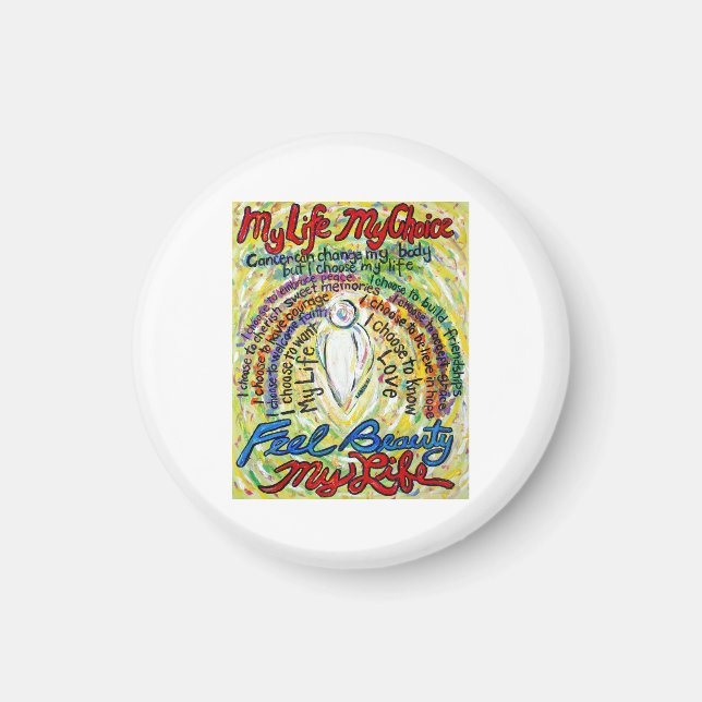 Íman Magnético Personalizado de Arte Anjo Branco do can (Frente)