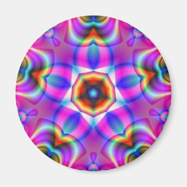 Íman Magneto da Flor Tribal Fractal Mandala (Frente)