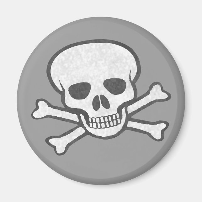Íman Magneto de Caveira e Crossbones da cinza (Frente)