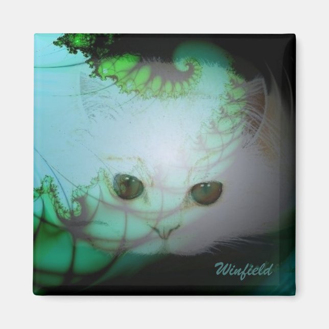 Íman Magneto de Gatinho Branco (Frente)