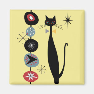 Íman Magneto de Gato Legal MCM da Era Atômica Retroativ