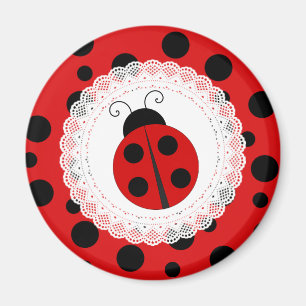 Íman Magneto de Ladybug vermelho e preto