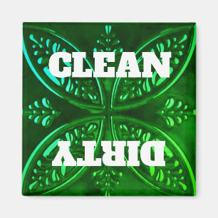 Íman Magneto de lava-louças verde decorativa