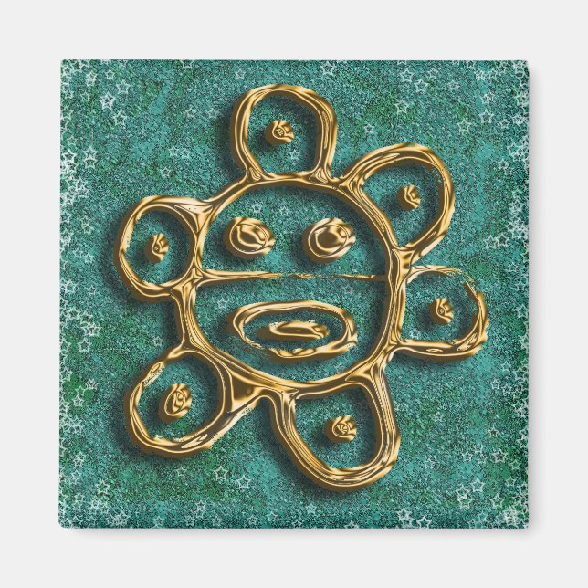 Íman Magneto de petroglifo do Sol Porto Rico (Frente)