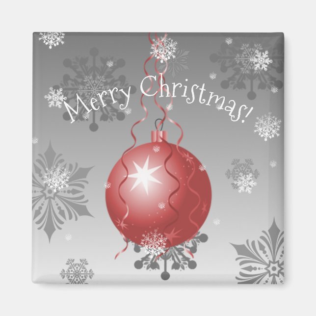 Íman Magneto do Enfeites de natal Vermelho (Frente)