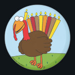 Íman Magneto Menurkey<br><div class="desc">Este imã apresenta um charmoso e carismático Menurkey (combinação Menorah e Turquia), em comemoração ao feriado cruzado Chanukah-Ação de Graças este ano.</div>
