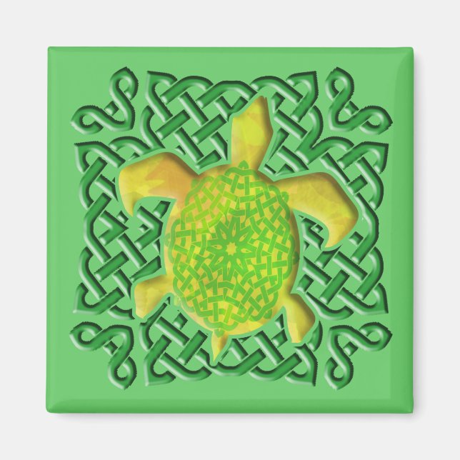 Íman Magnetos Celtic Knot Turtle (Verdes) (Frente)