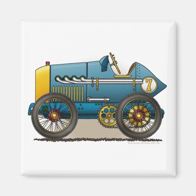 Íman Magnetos de Carros de Corrida Azul (Frente)