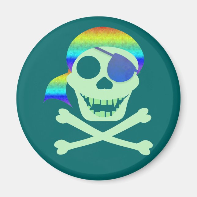 Íman Magnetos de crânio verde-pirata (Frente)