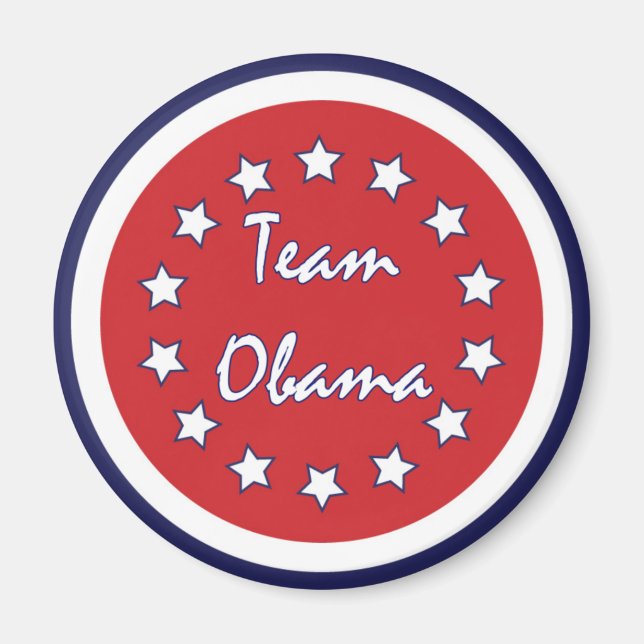 Íman Magnetos do Círculo Vermelho do Team Obama (Frente)
